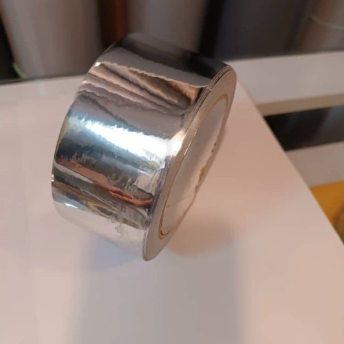 برچسب نواری استیل براق نقره ای عرض پنج سانت