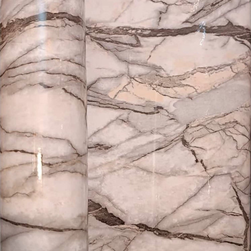 برچسب کابینت طرح سنگ سفید رگه مشکی و طوسی هایگلاس - 3508