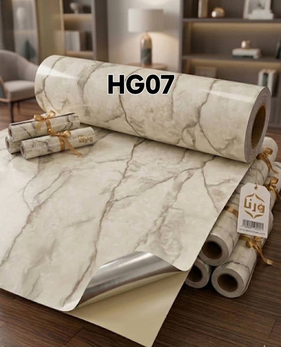 برچسب کابینت طرح سنگ سفید با رگه های طوسی کد HG07